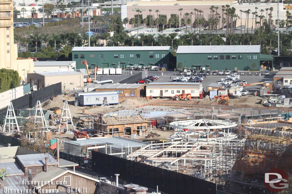 A pan across Cars Land.