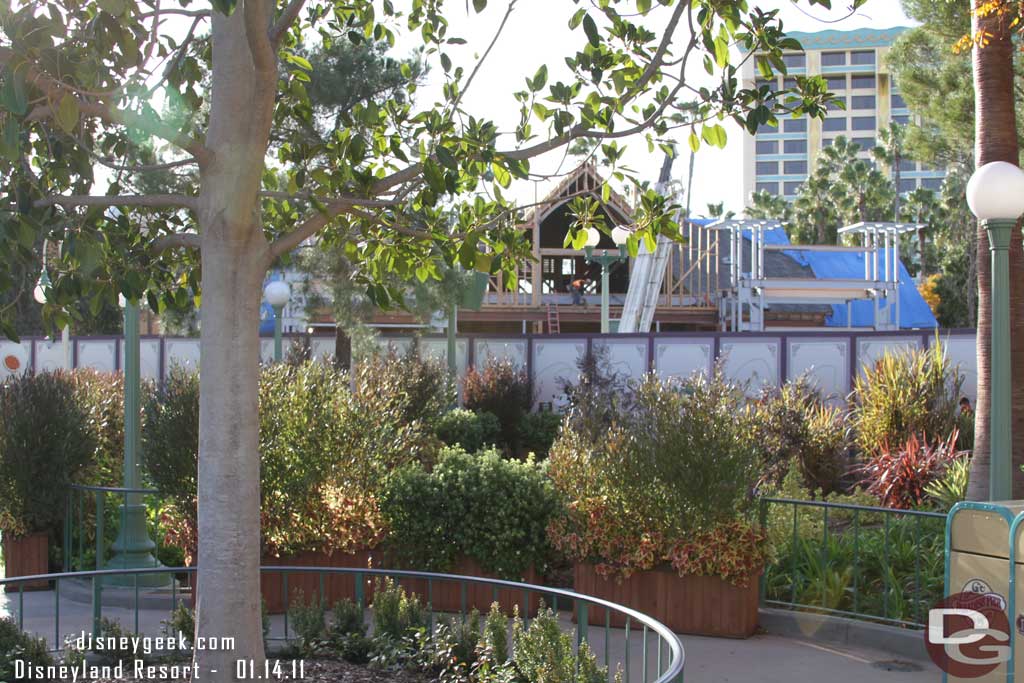 The walls are pushed up against the edge of the parade route.  Surprised this area of trees is not behind walls to be worked on too.