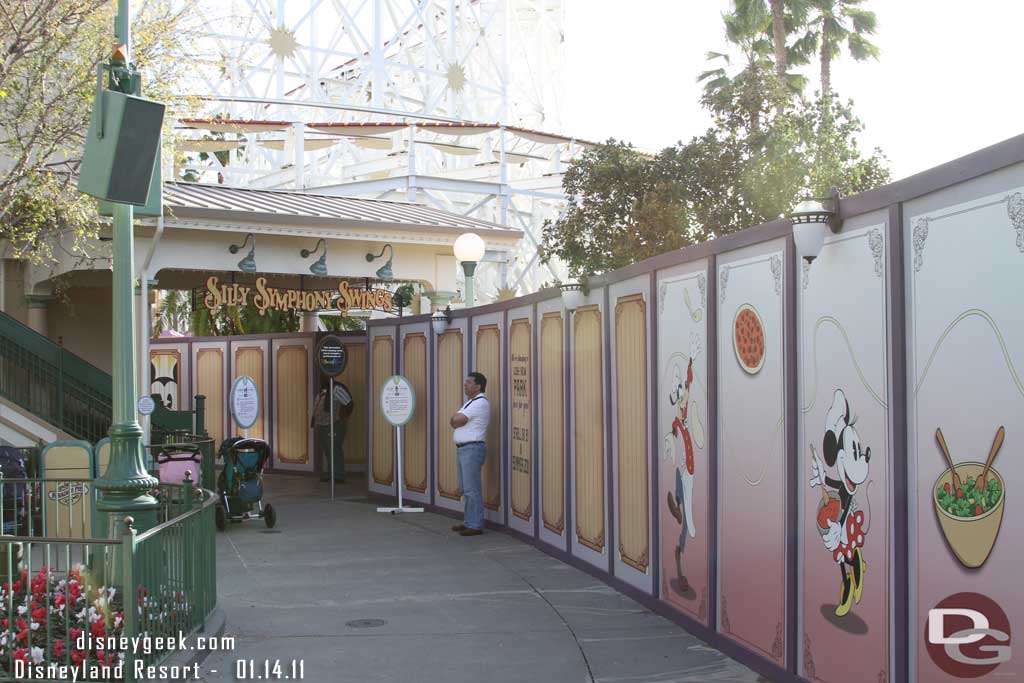 The walkway/entrance for the Swings.