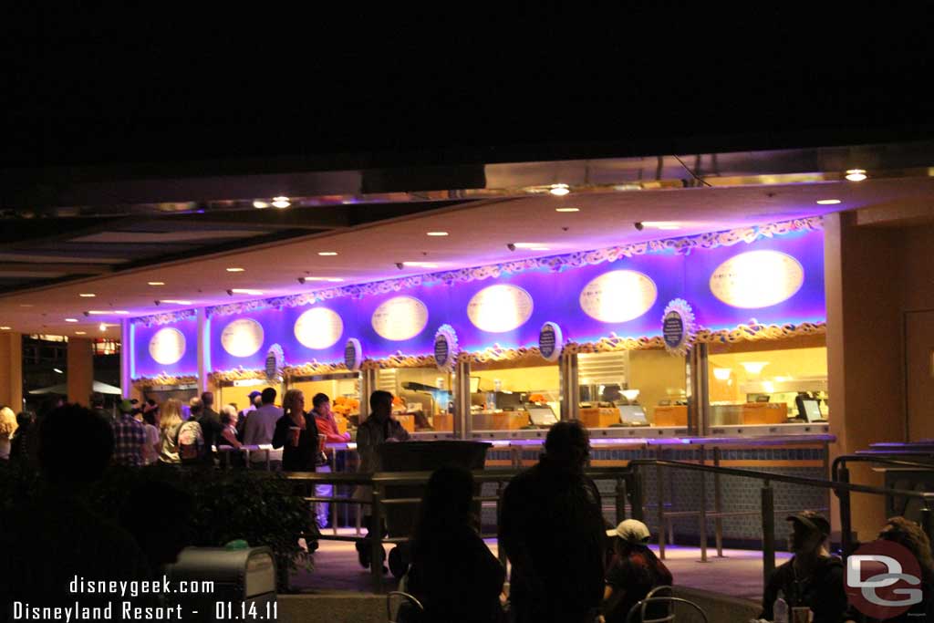 Not too busy this evening, only a couple windows open at Tomorrowland Terrace