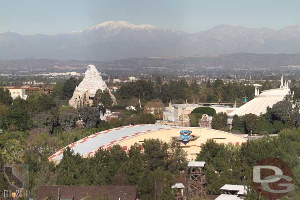 A little snow on the far mountains.