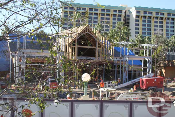 A look at the dining area from the swings.