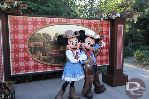 Mickey and Minnie posing for shots for us.