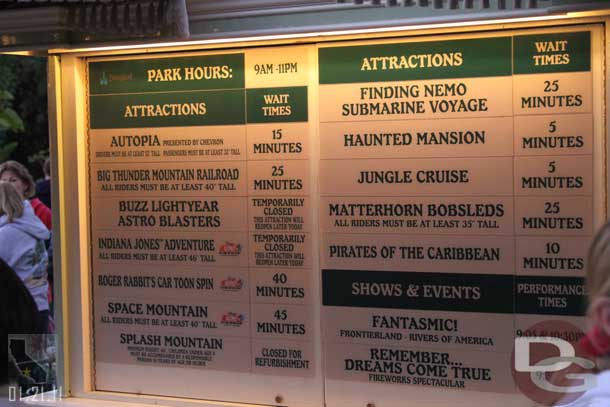 The wait times around 5:20pm