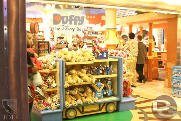 A large Duffy display in the Engine-Ears Toys shop