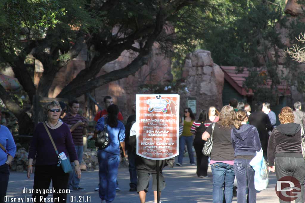 Heading up the Big Thunder Trail another sign for the Family Fun Weekend