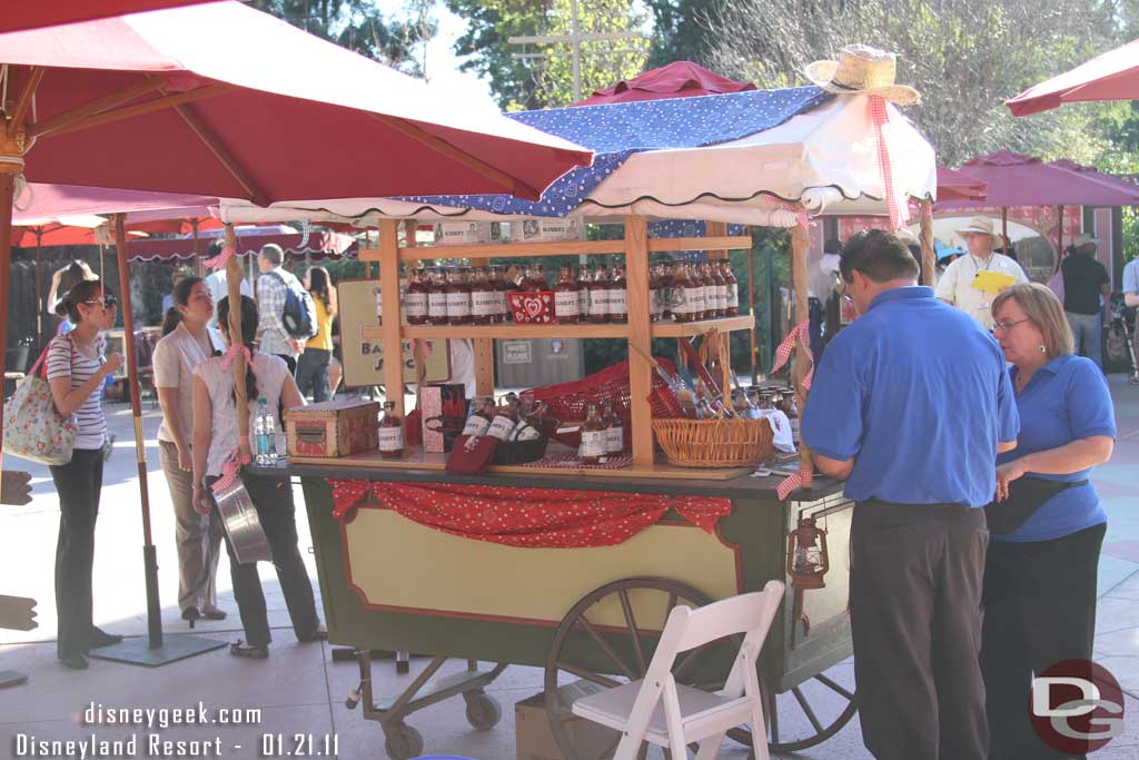 A BBQ sauce cart.