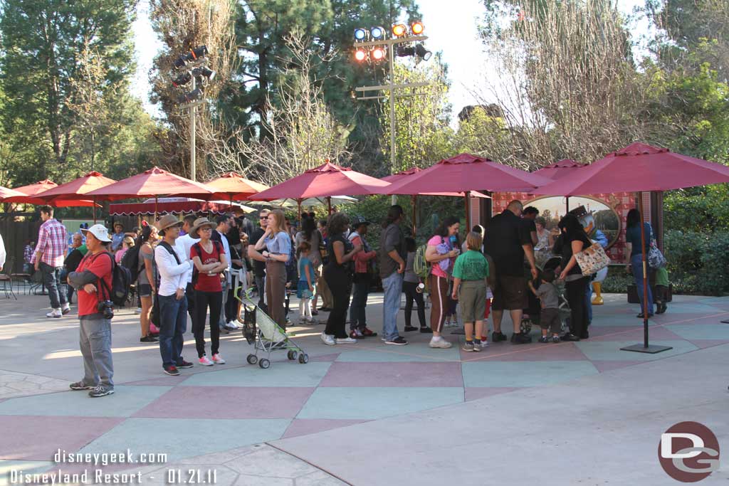 A decent line formed for Donald and Daisy.