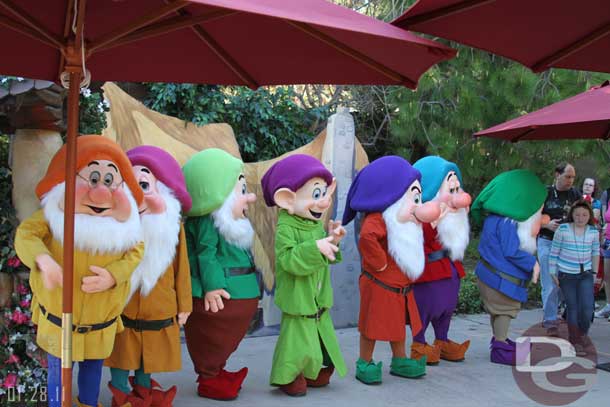 The seven dwarfs were all out at another, what a rare photo op (and the longest line I have seen for characters at the Family Fun Weekends so far)