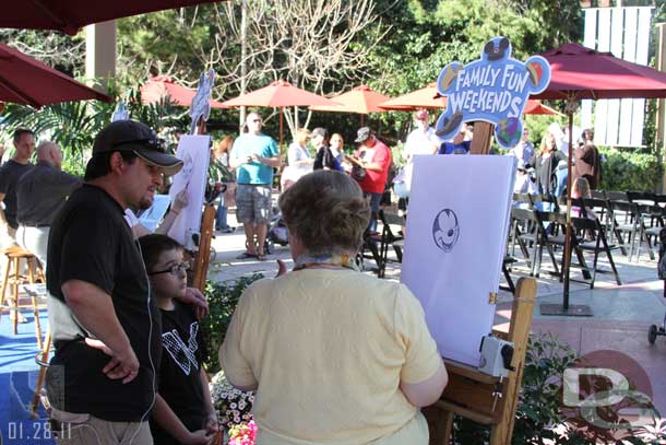 A look over the shoulder of one of the sketch artists.  It was some great one on one time for everyone who waited.