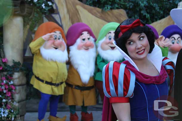 The closest I could get to having Snow White with the dwarfs.