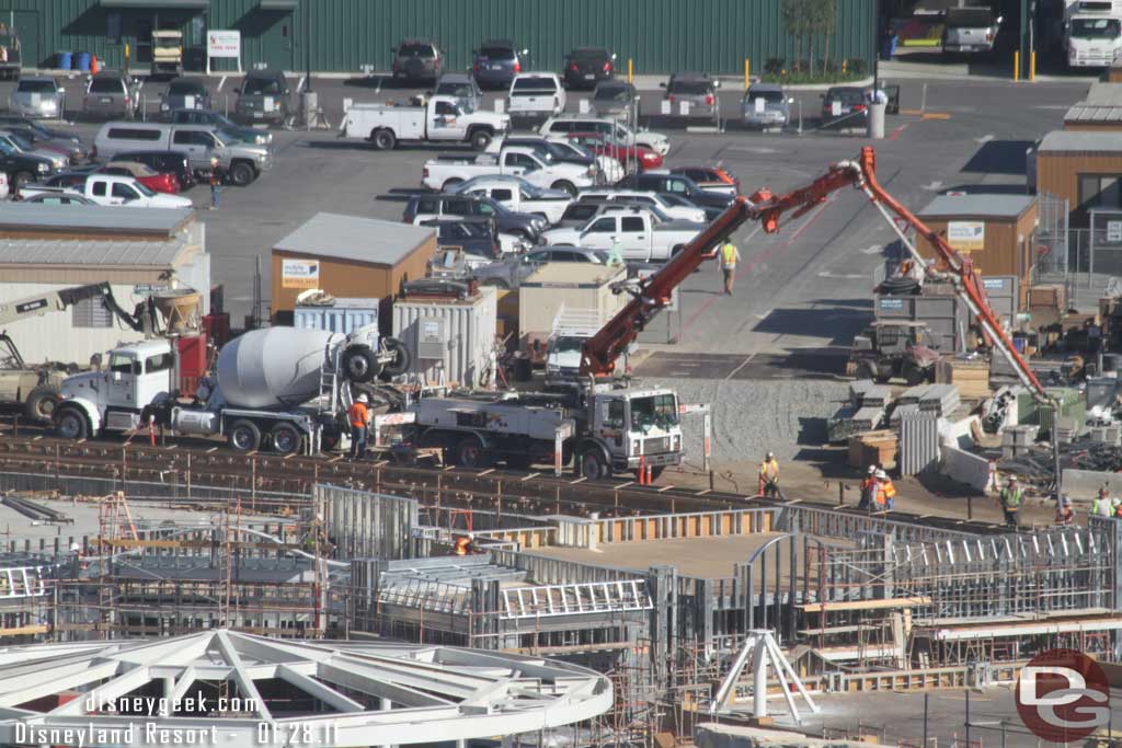 More concrete being poured for the Flying Tires.