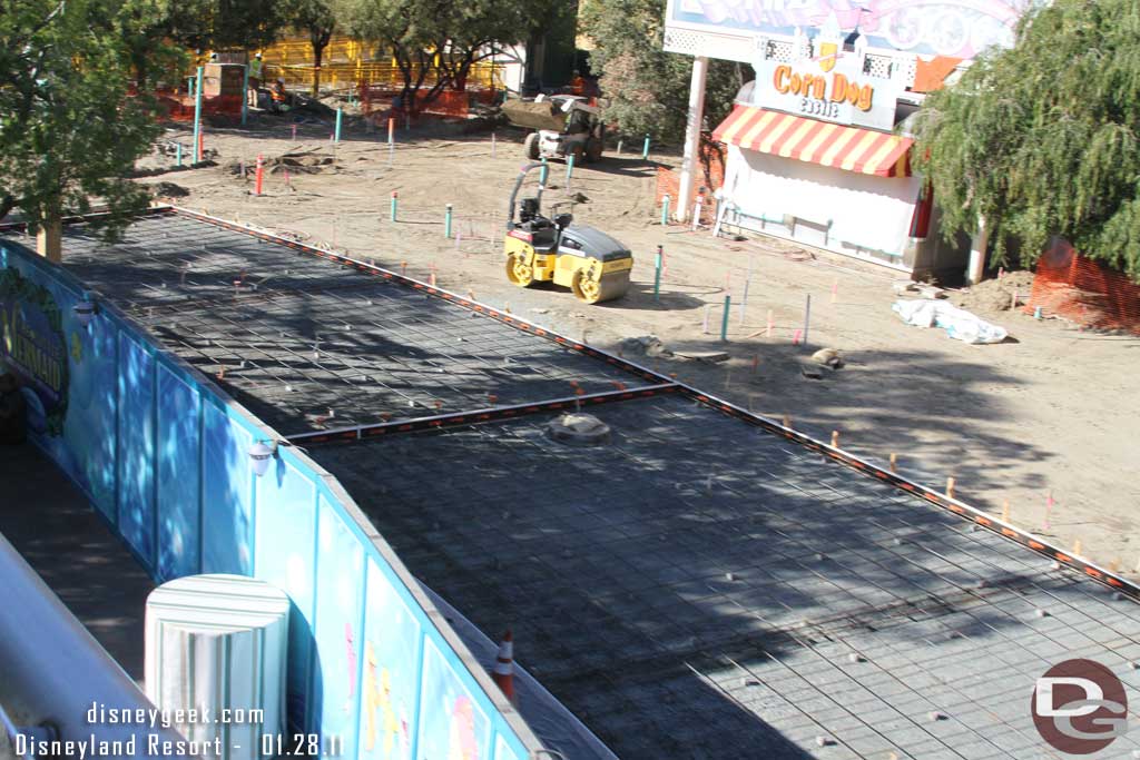 Looks like they are just about ready to pour the new parade route.