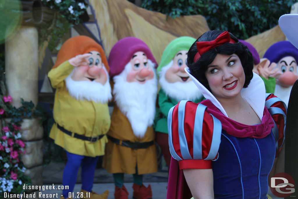 The closest I could get to having Snow White with the dwarfs.