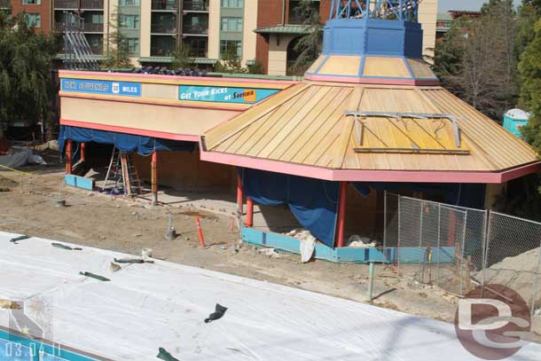 Work looks to be underway on the gift shop now.  The old signs are being removed.