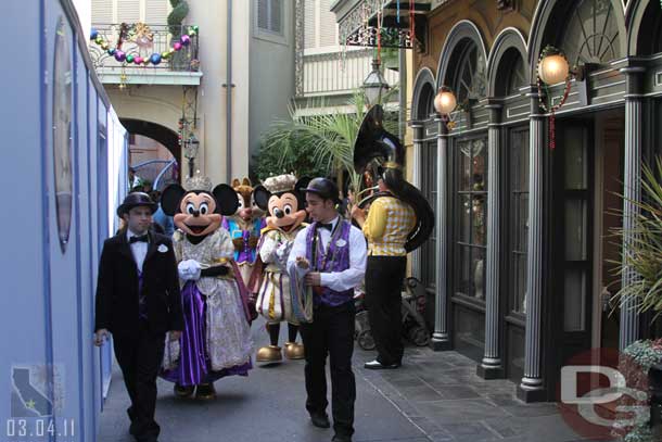 A character procession lining up to head out to the River.