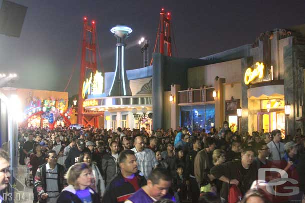 A large crowd heading into ElecTRONica as it opened.