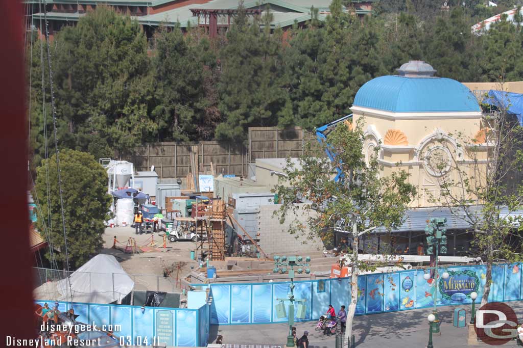 Over at the Mermaid Attraction the queue area to the left (West side) is taking shape.  