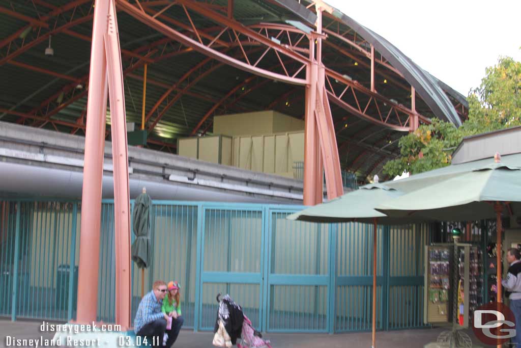 They are rebuilding the exit stairs at the Monorail station now that the entrance side is done.