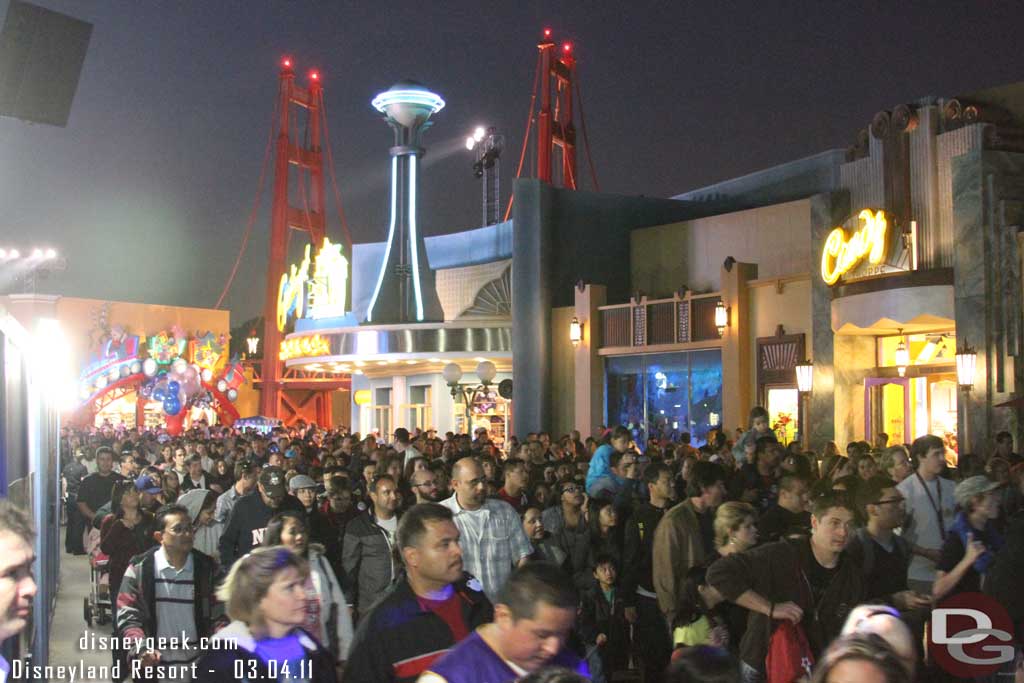 A large crowd heading into ElecTRONica as it opened.