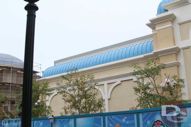 Some trees have been put in between the Little Mermaid and the restroom building.