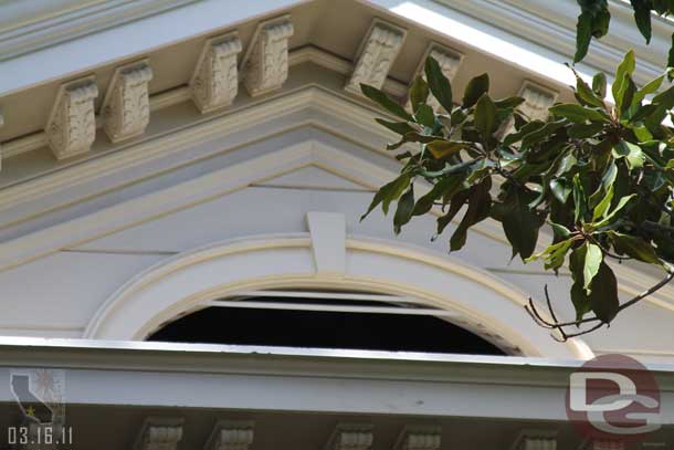 Over at the Haunted Mansion looks like some of the slats that cover this opening near the peak of the roof are gone.