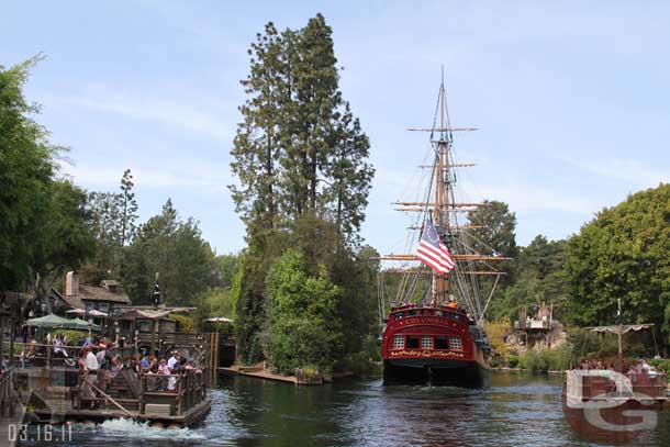 Both boats were running on the Rivers of America today.