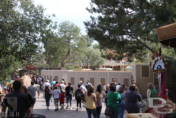 Made it around and you can see the other side of the walls that block the way to Frontierland.