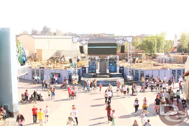 The Buena Vista Street work from the Monorail.