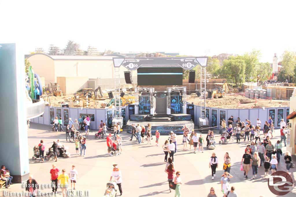 The Buena Vista Street work from the Monorail.