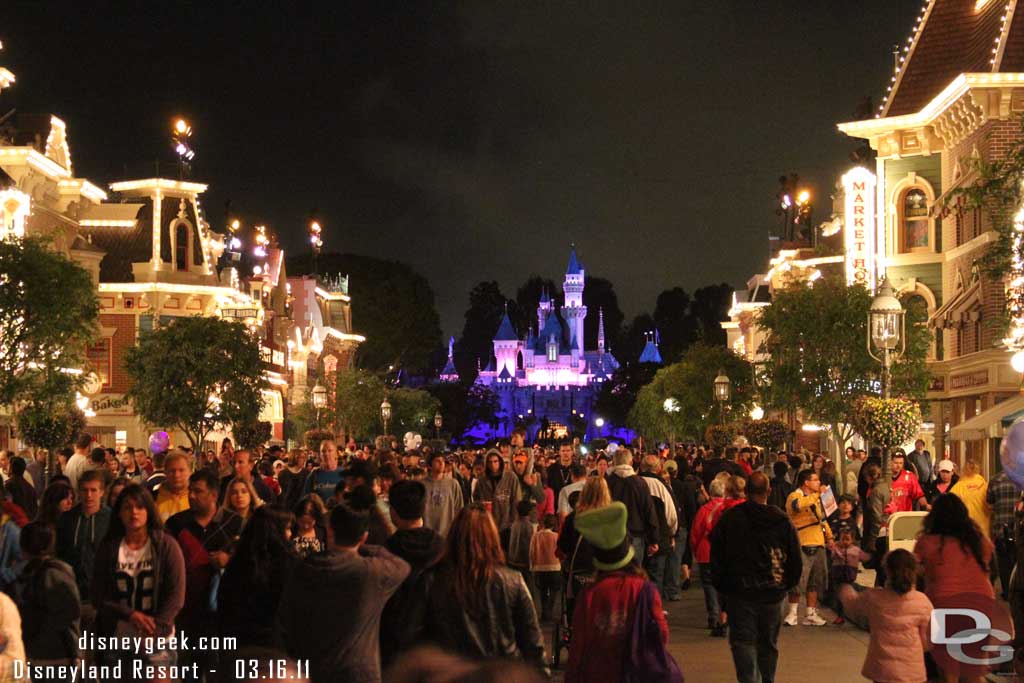 The masses leaving the park after the show.