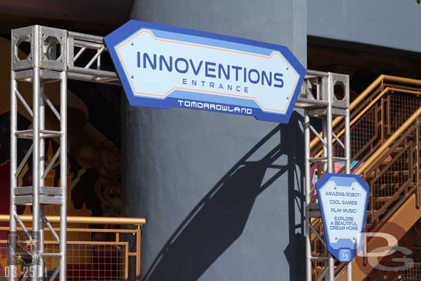 Innoventions has some work going on so you enter by hiking up the usual exit ramp.