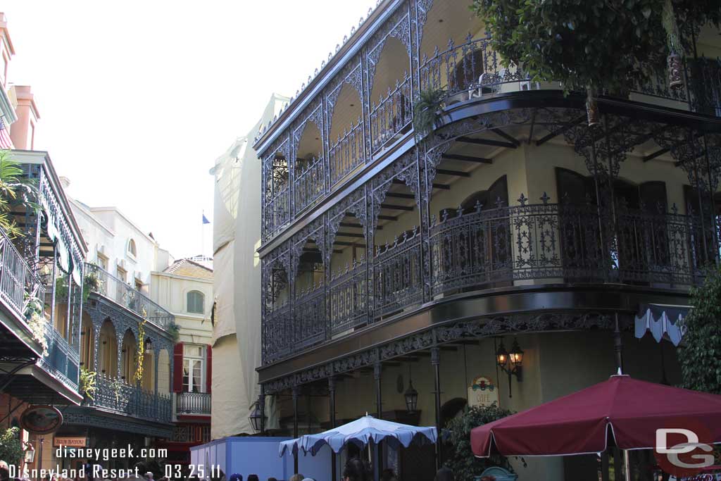 Work continues in New Orleans Square too.