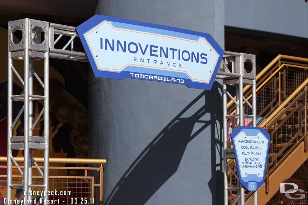 Innoventions has some work going on so you enter by hiking up the usual exit ramp.