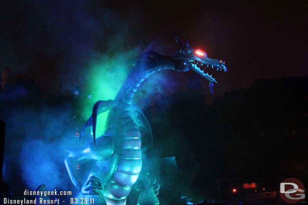 No croc or eels but the dragon did appear during Fantasmic.