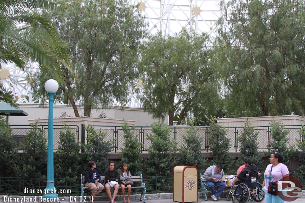 The upper terrace was not open.  Just the main walkway.