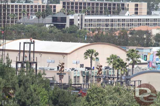 Still working on that next level of the tower.  Also notice the Hollywood Backlot sign is gone.  Just the elephants remain (better shots in a few pages)