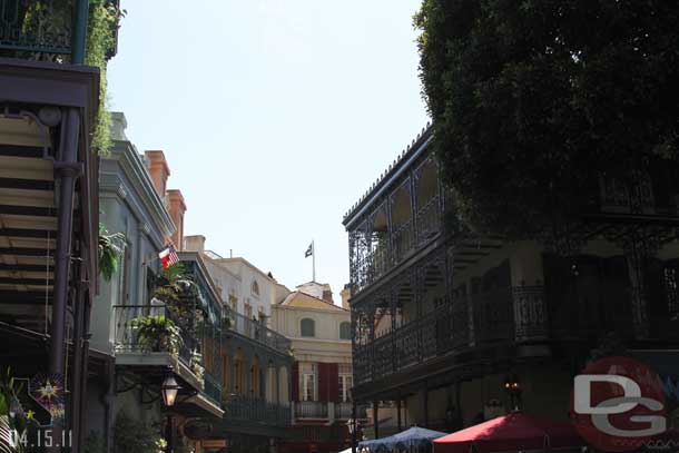 All the scaffolding is down in New Orleans Square.