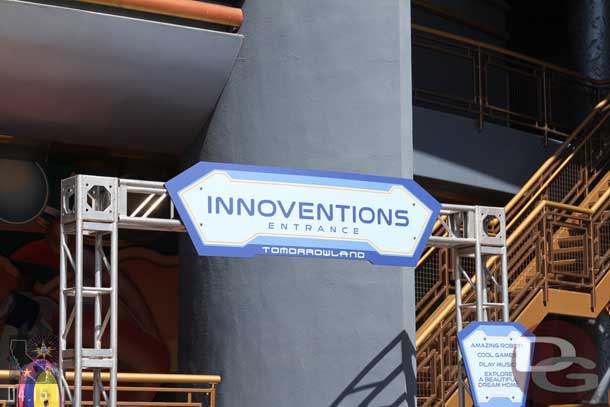 Innoventions was still using the ramp as the entrance.  It was spinning today though.