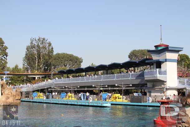 A long line at the Monorail but no signs of a train.