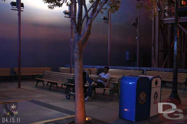 A nice little bench park was set up near the restrooms.  Assuming these are the benches from the stage area that were cleared out for ElecTRONica.