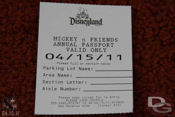 Noticed they changed the parking tickets.  Now you have to write in the information vs circling.  Also your name/passnumber are not printed on the ticket anymore.