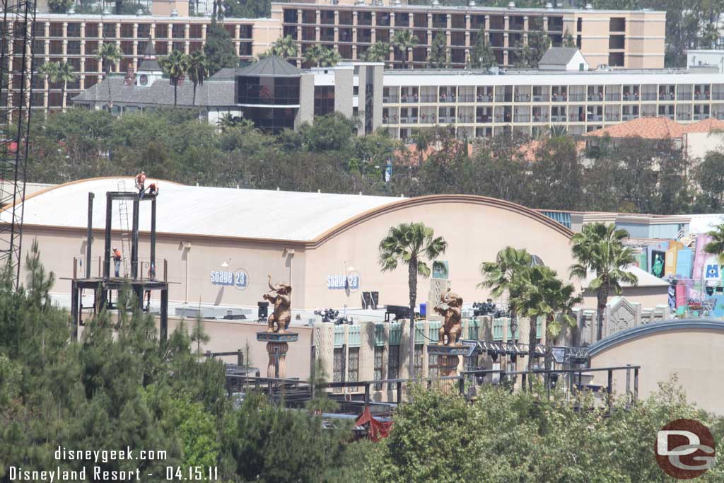 Still working on that next level of the tower.  Also notice the Hollywood Backlot sign is gone.  Just the elephants remain (better shots in a few pages)