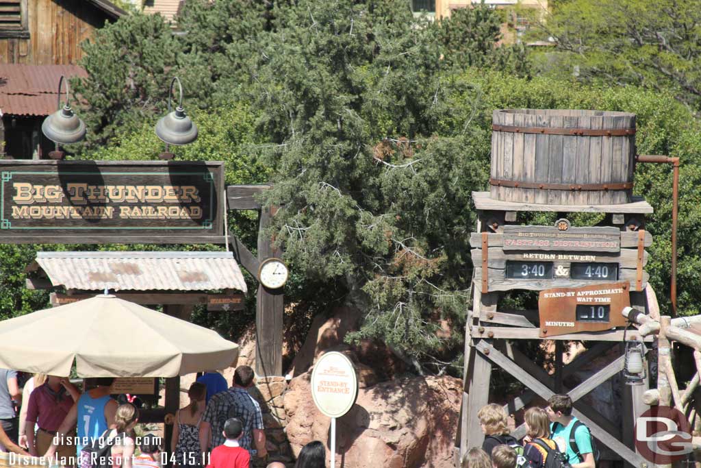 No real wait for Big Thunder this afternoon