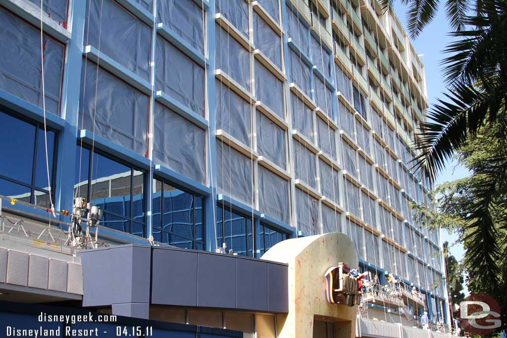 They were painting the courtyard side of the Magic Tower this afternoon