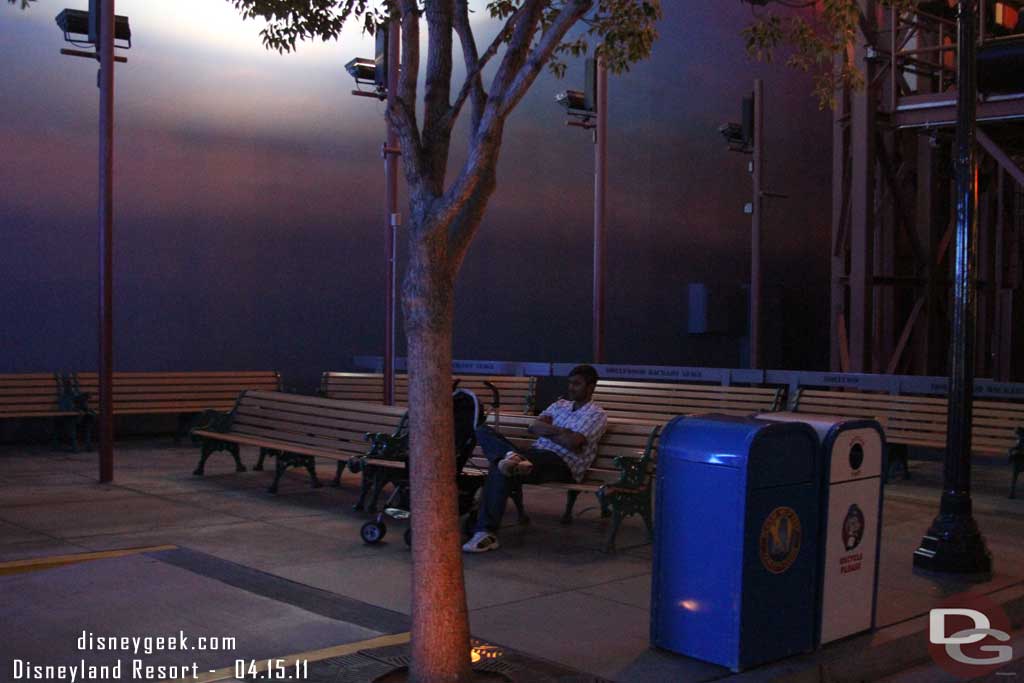 A nice little bench park was set up near the restrooms.  Assuming these are the benches from the stage area that were cleared out for ElecTRONica.