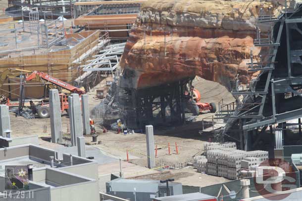 The columns for the backstage gates are up and looks like some concrete is in too.  Guessing the walls will be going up soon.