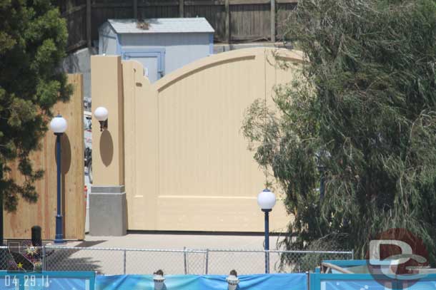 The backstage gate and concrete driveway to it to the left of Mermaid looks to be just about done.