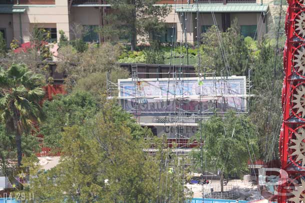 Scaffolding up on the Corn Dog Castle