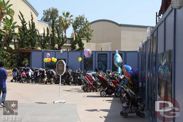 Stroller parking is a bit cramped for Playhouse Disney due to the construction.